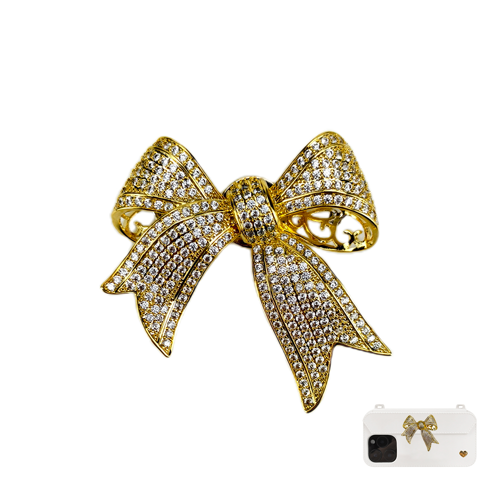 Pursecase Ornament - Diamond Bow - Golden Colour - FABULOVE