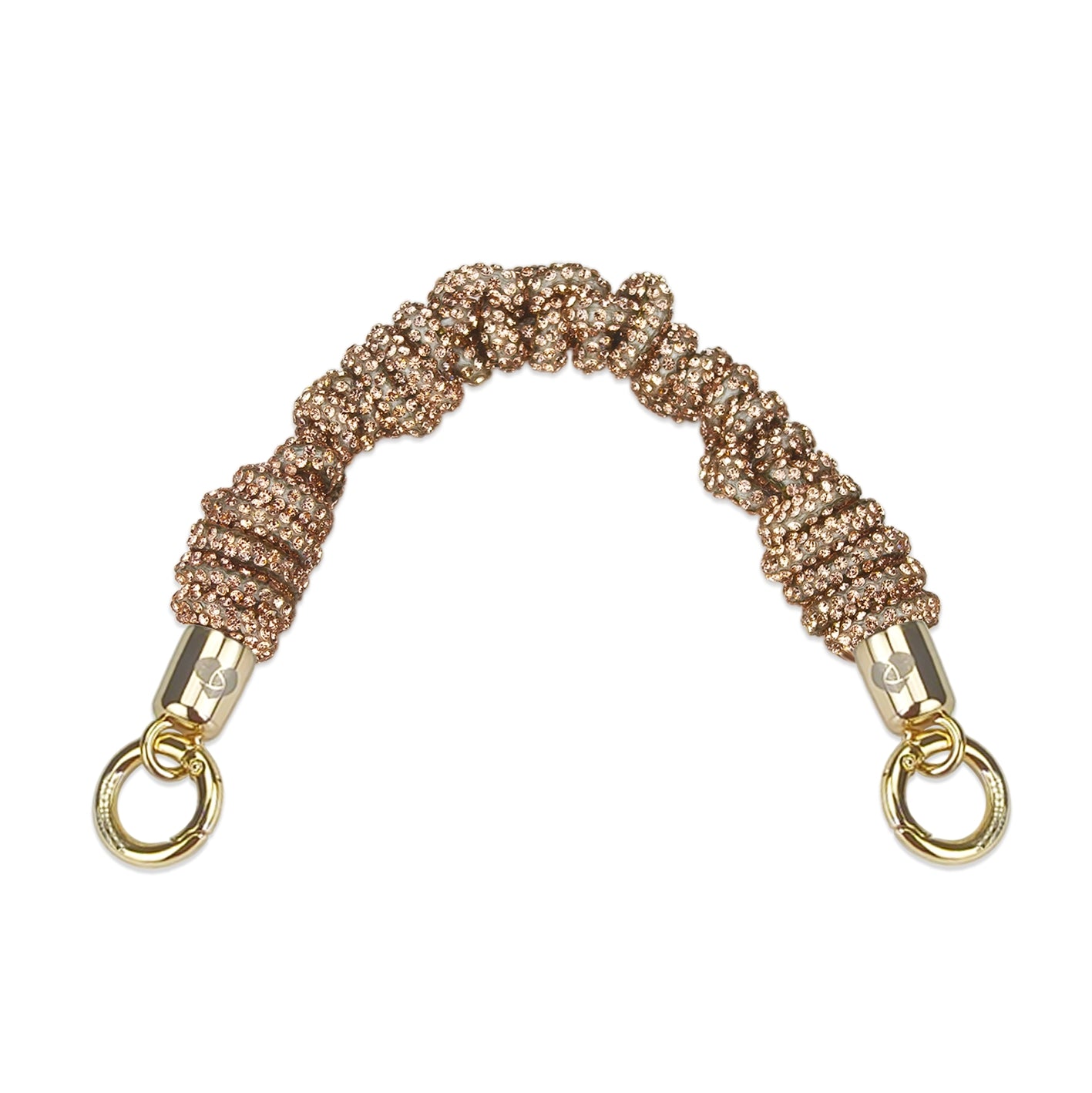Hand Knitted Strap - Short Champaign Crystal braided - FABULOVE