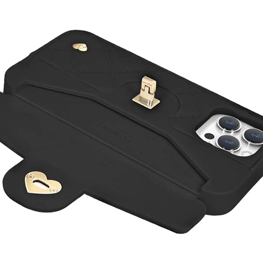 Purse Case: Card Compartment, iPhone 13-15, Black | SOL
