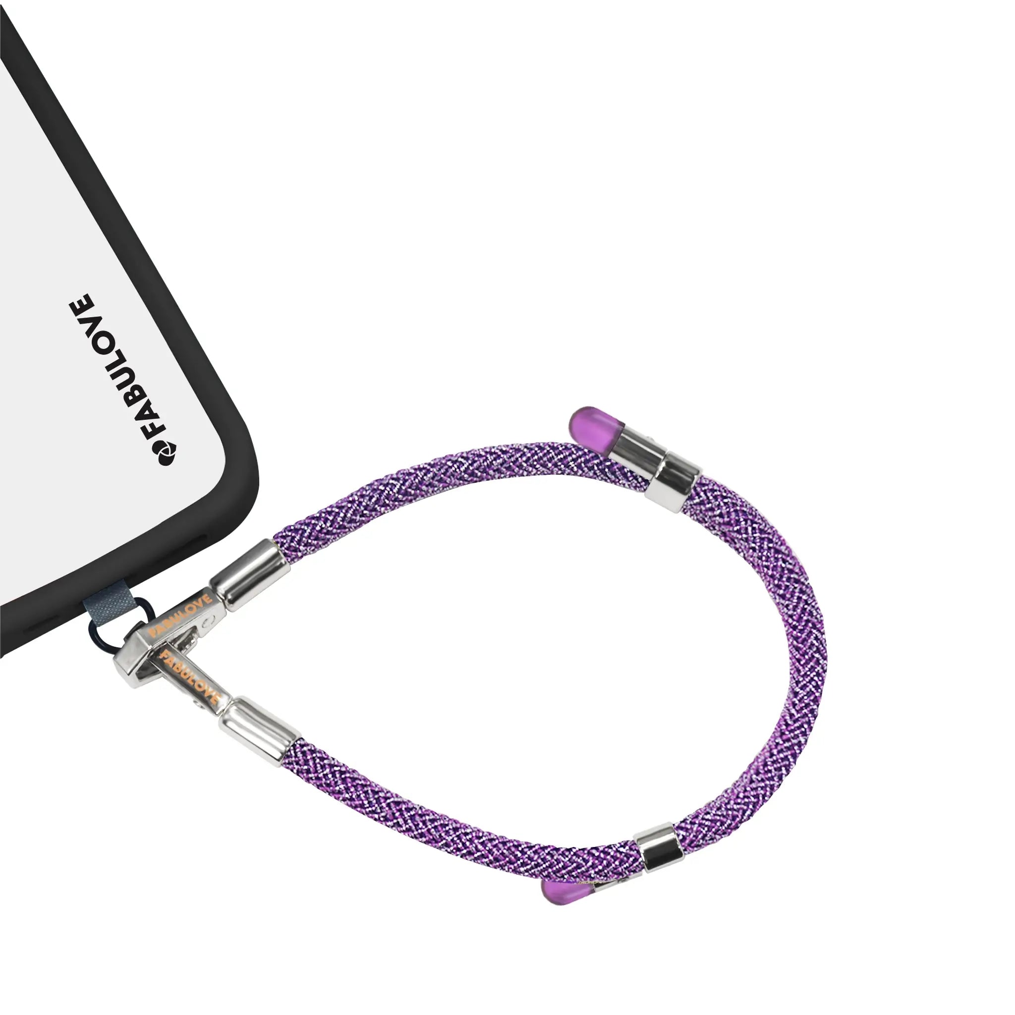 Adjustable Lurex Wristlet With Tiny Bulb - Amethyst Purple