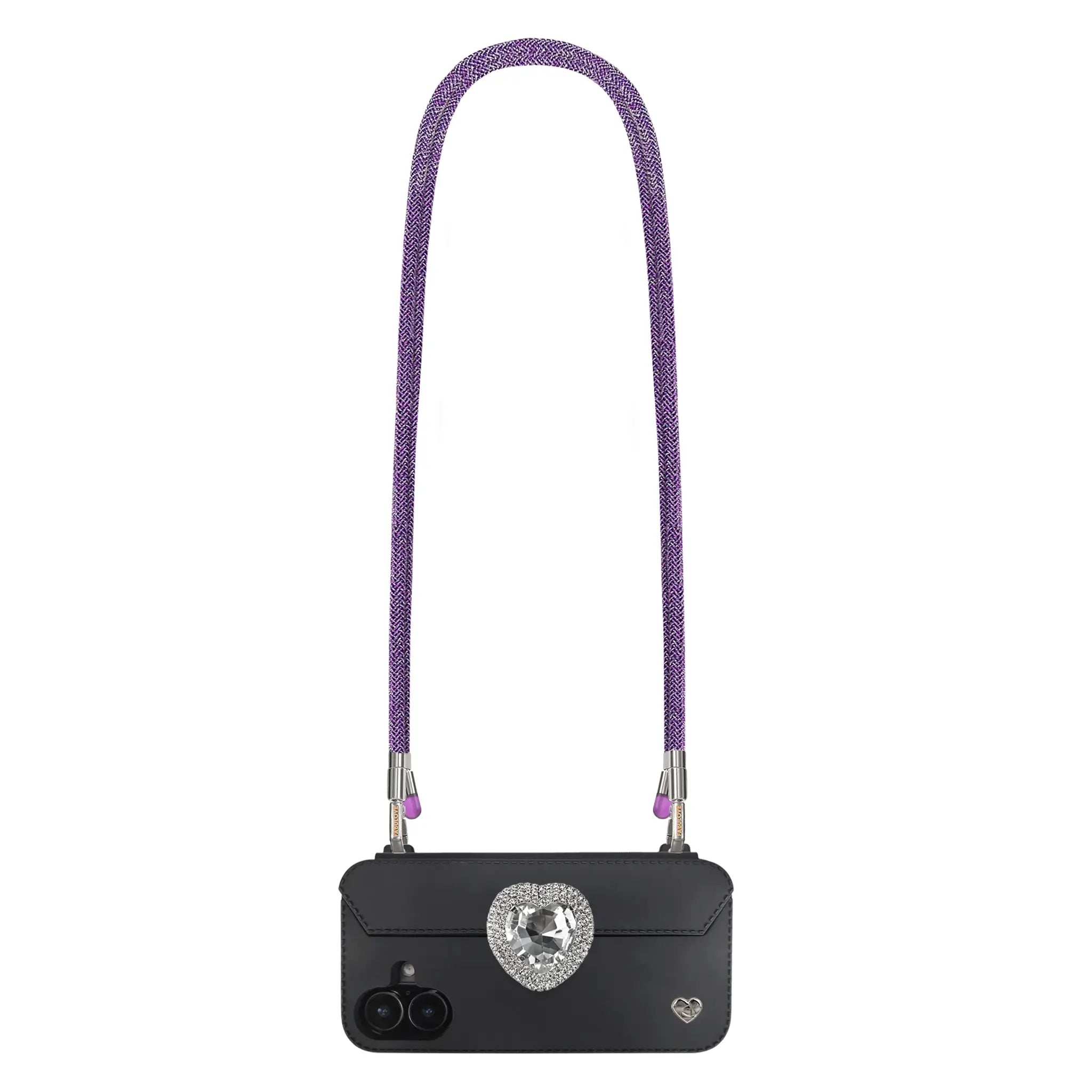 Adjustable Lurex Crossbody Strap With Tiny Bulb - Amethyst Purple