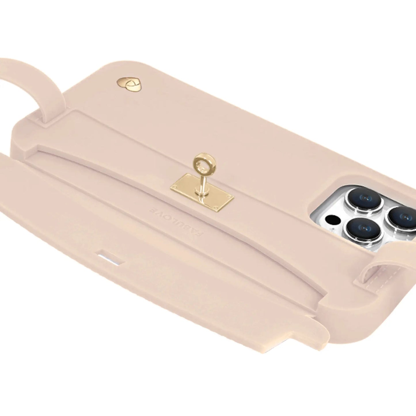 Recycled Silicone iPhone Purse Case with Card Compartment, Beige | LUMI