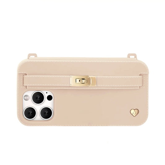 Recycled Silicone iPhone Purse Case with Card Compartment, Beige | LUMI