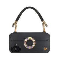 Adjustable Lurex Wristlet With Tiny Bulb - Black