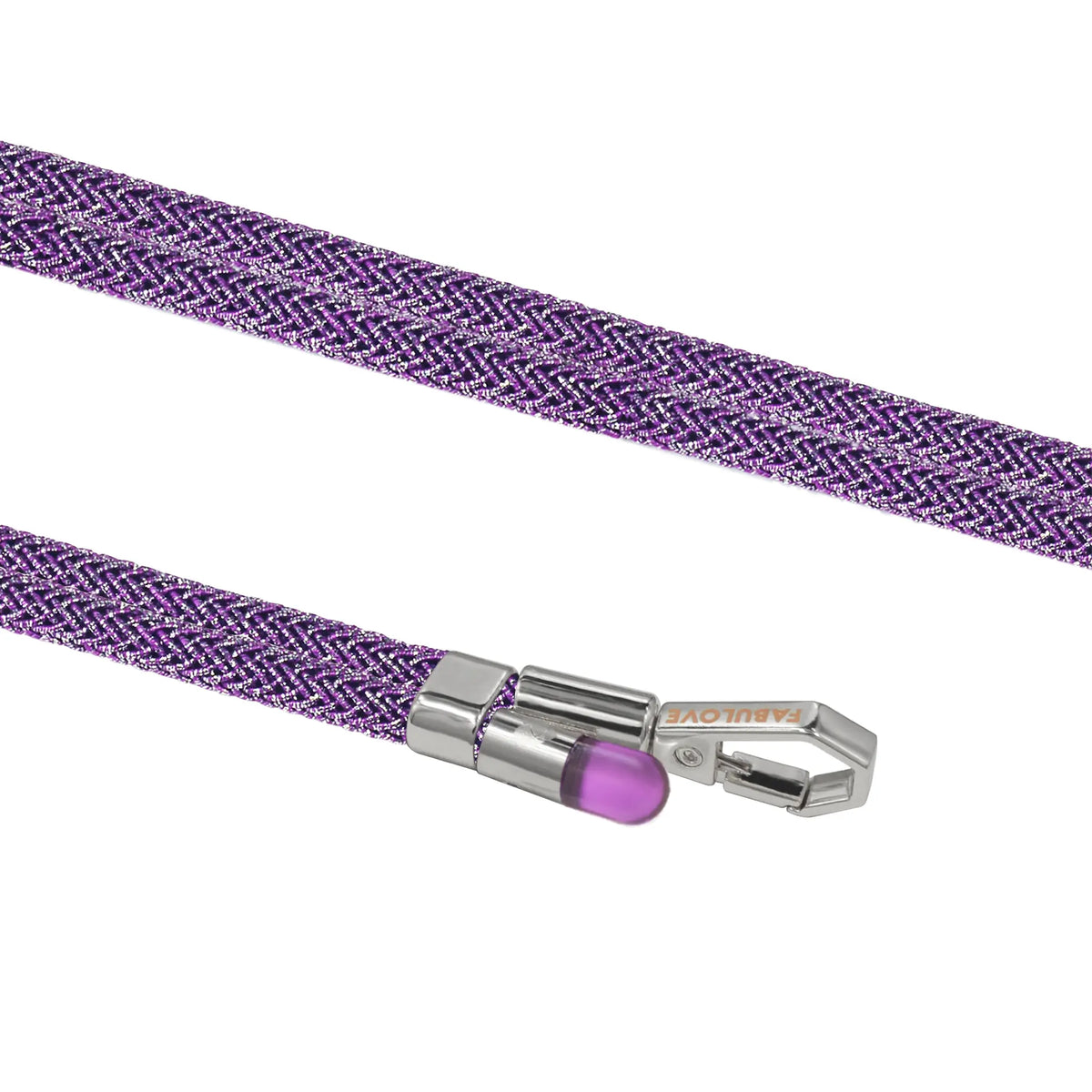 Christmas Special: Adjustable Lurex Crossbody Strap With Tiny Bulb - Amethyst Purple