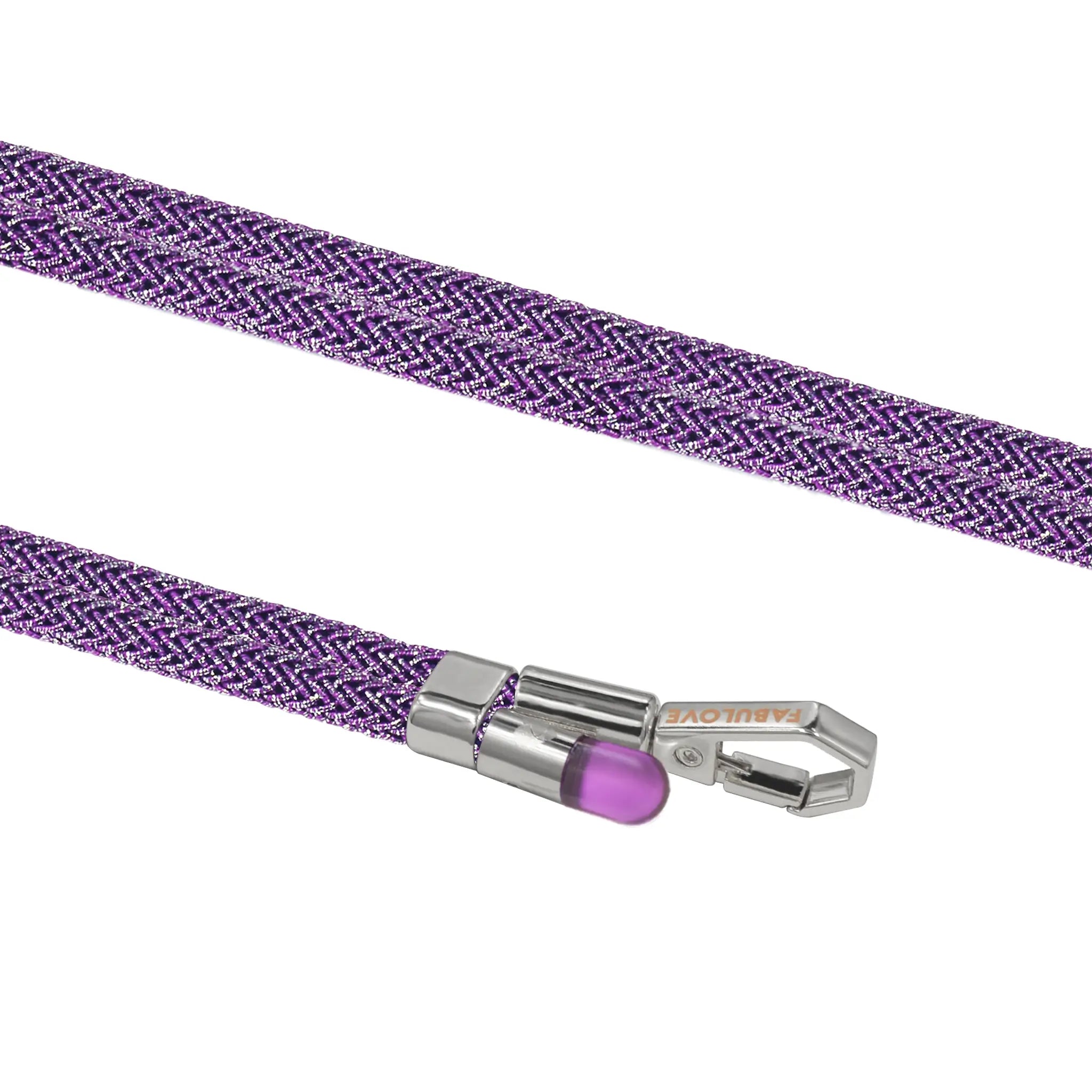 Adjustable Lurex Crossbody Strap With Tiny Bulb - Amethyst Purple