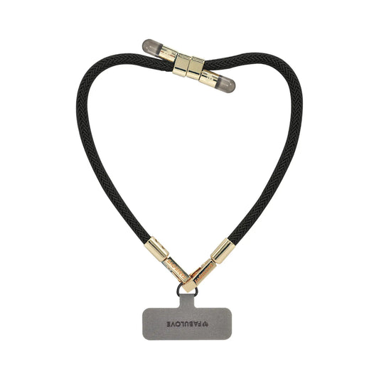Adjustable Lurex Wristlet With Tiny Bulb - Black