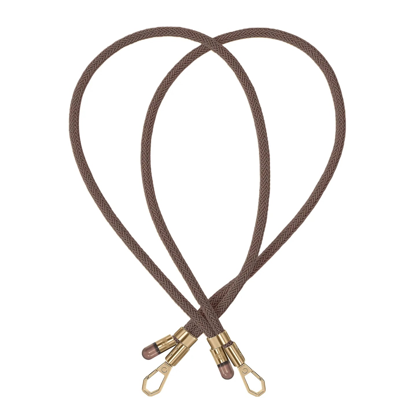 Adjustable Lurex Crossbody Strap With Tiny Bulb - Caramel Brown