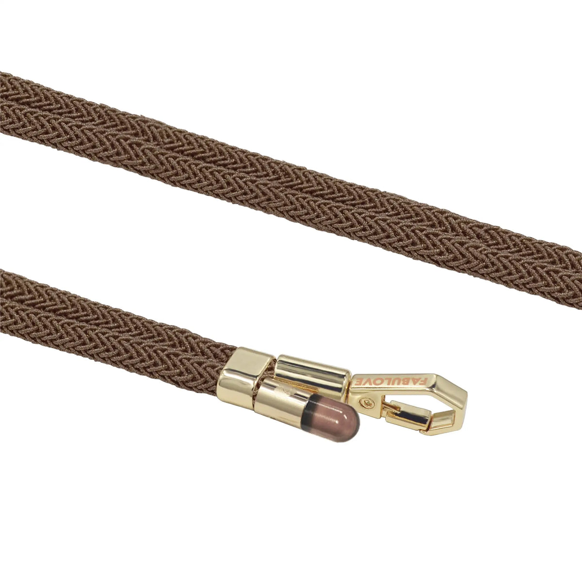 Close-up texture of BlingBling Caramel Brown Lurex braided with Tiny Bulb