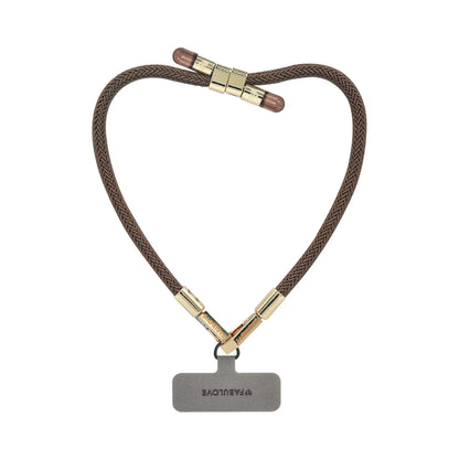 Adjustable Lurex Wristlet With Tiny Bulb - Caramel Brown