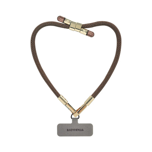 Adjustable Lurex Wristlet With Tiny Bulb - Caramel Brown