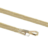 Macro texture of BlingBling golden Lurex metallic braided on crossbody strap