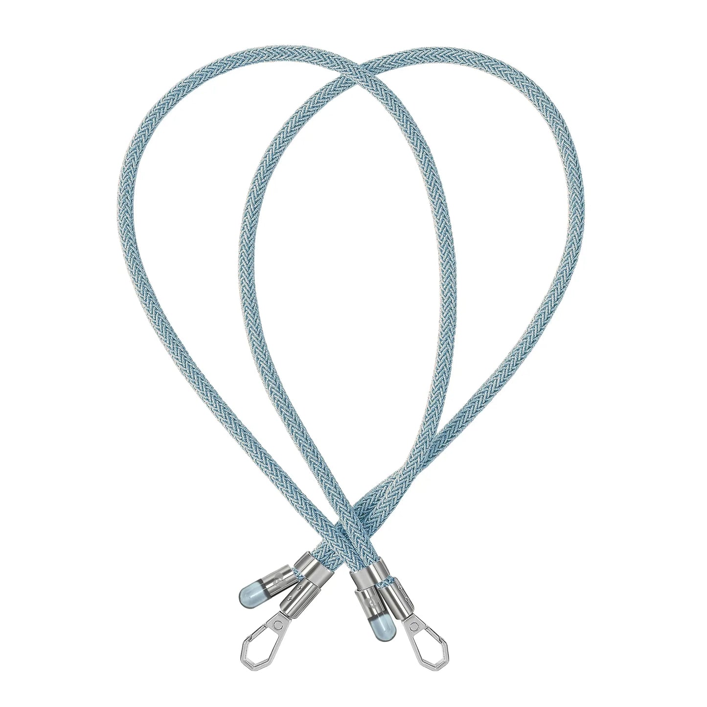 Adjustable Lurex Crossbody Strap With Tiny Bulb - Peacock Blue