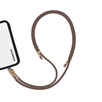 Adjustable Lurex Crossbody Strap With Tiny Bulb - Caramel Brown