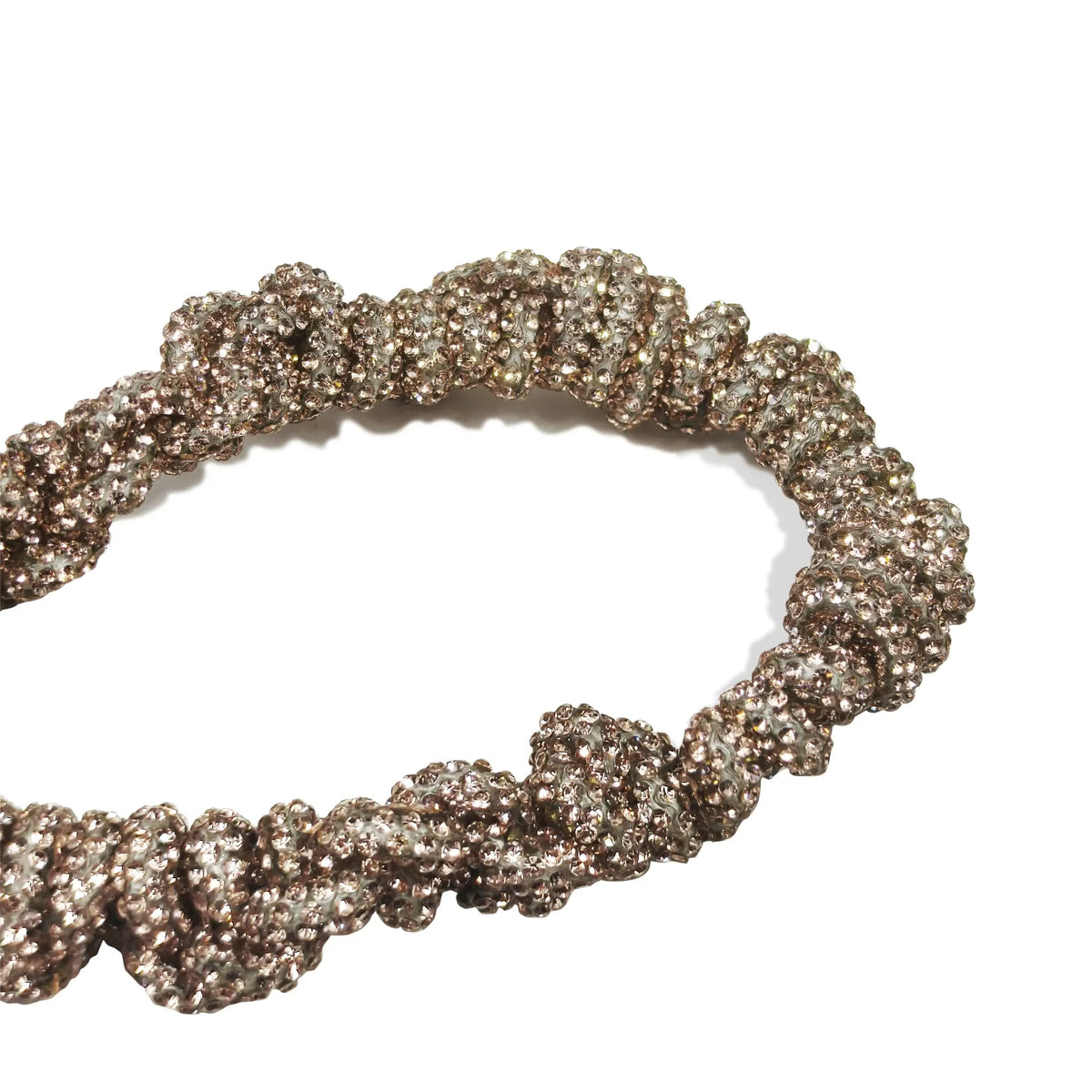 Hand-Braided Crystal Wrislet Strap - Rose Golden