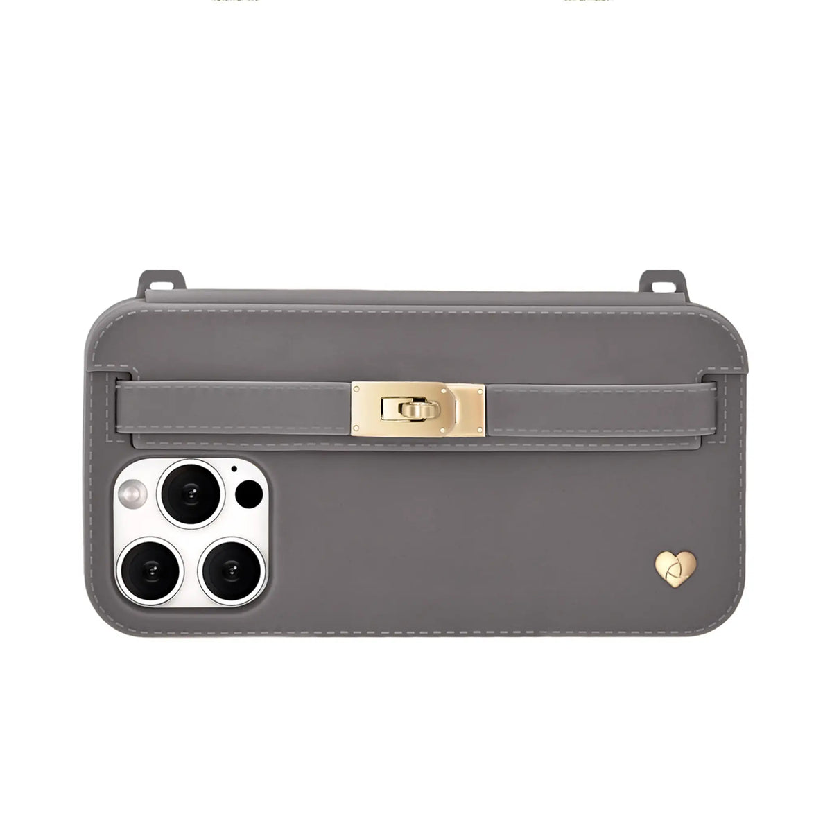 Elephant gray purse case back perspective showing premium finish