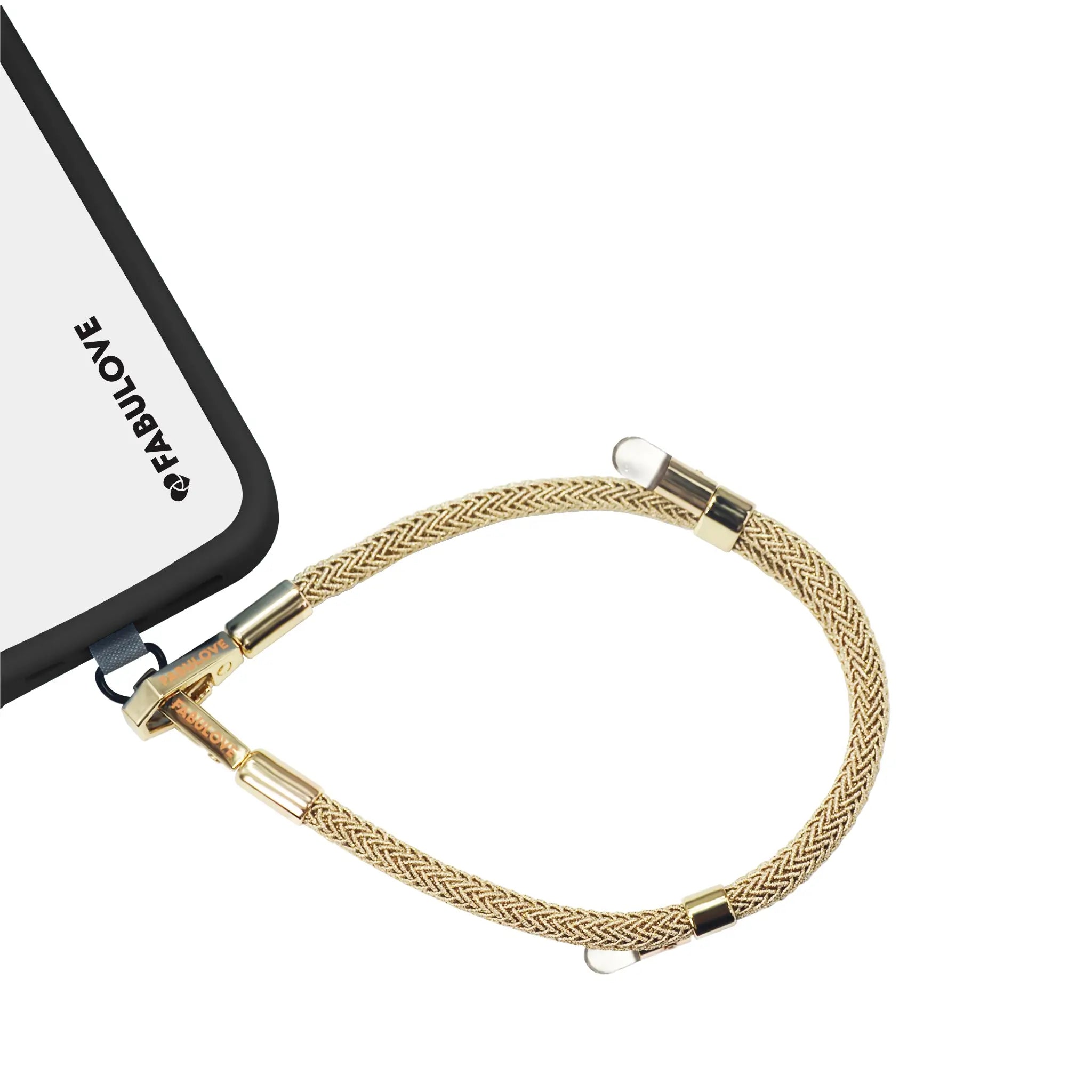 Adjustable Lurex Wristlet With Tiny Bulb - Golden