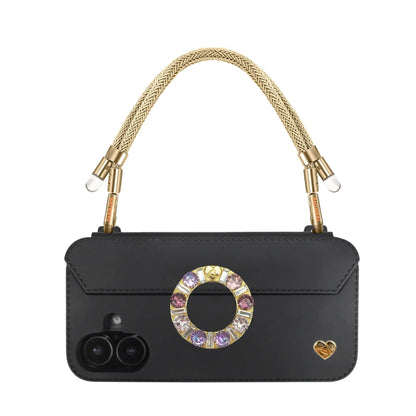 Adjustable Lurex Wristlet With Tiny Bulb - Golden