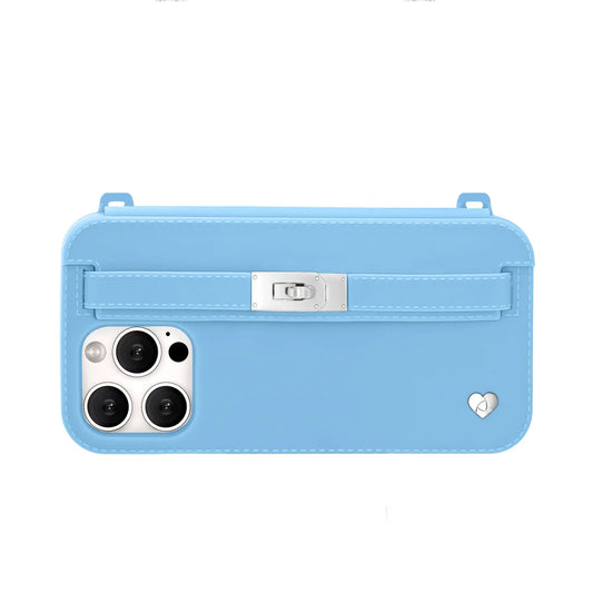 Recycled Silicone iPhone Purse Case with Card Compartment, Jordy Blue | LUMI
