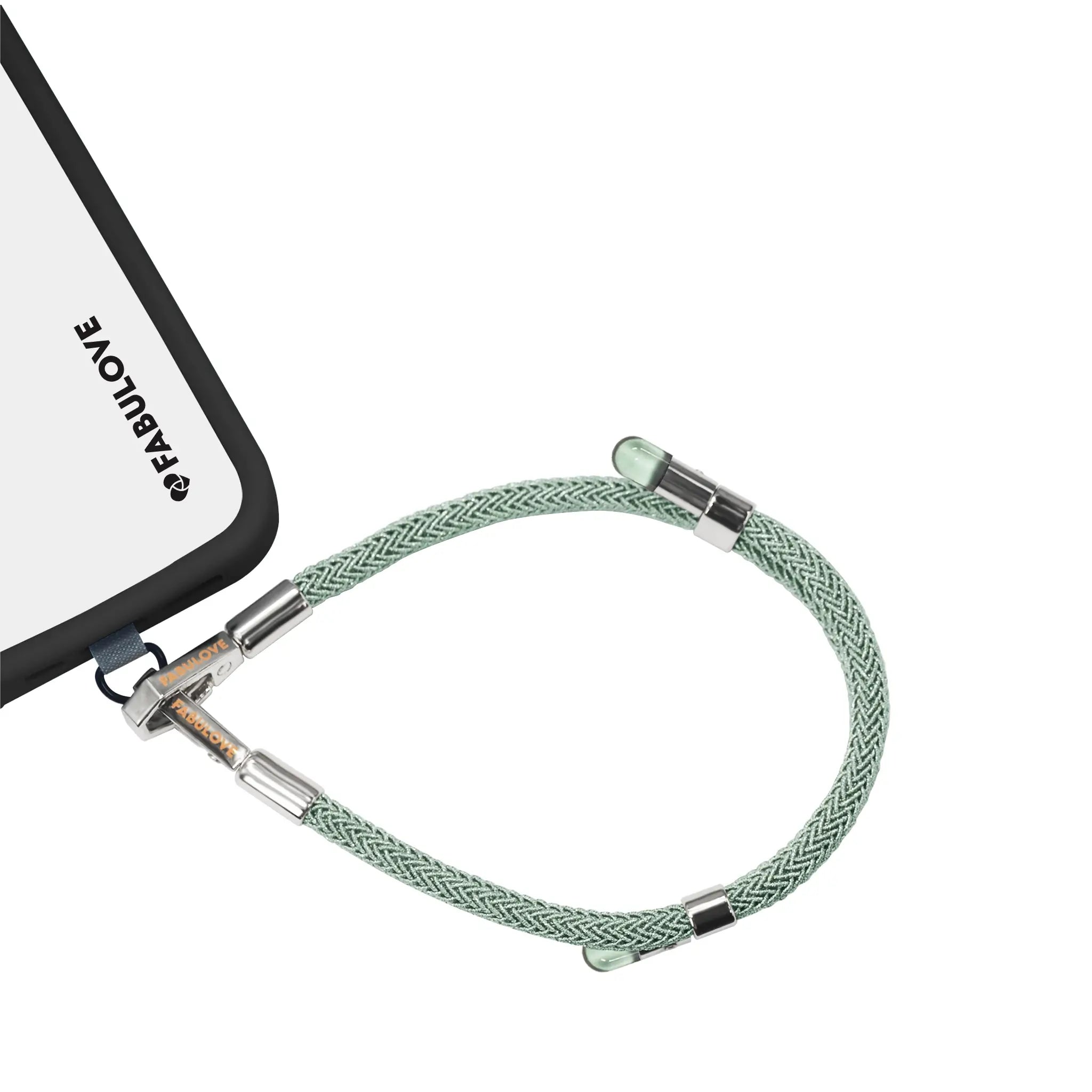 Adjustable Lurex Wristlet With Tiny Bulb - Mint Green