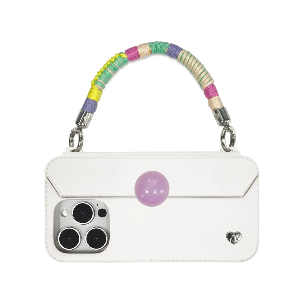 The mint mambo braided strap connected to a STYLEBASE phone case as a stylish and functional phone charm.