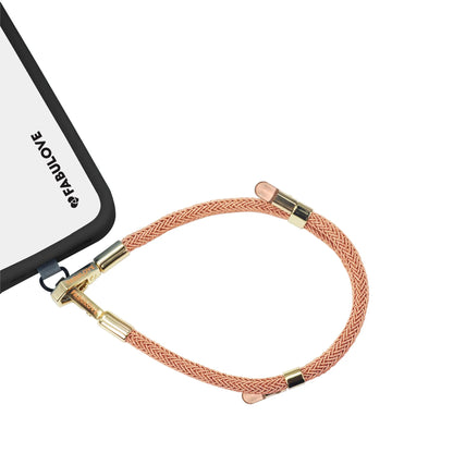 Adjustable Lurex Wristlet With Tiny Bulb - Peach Orange