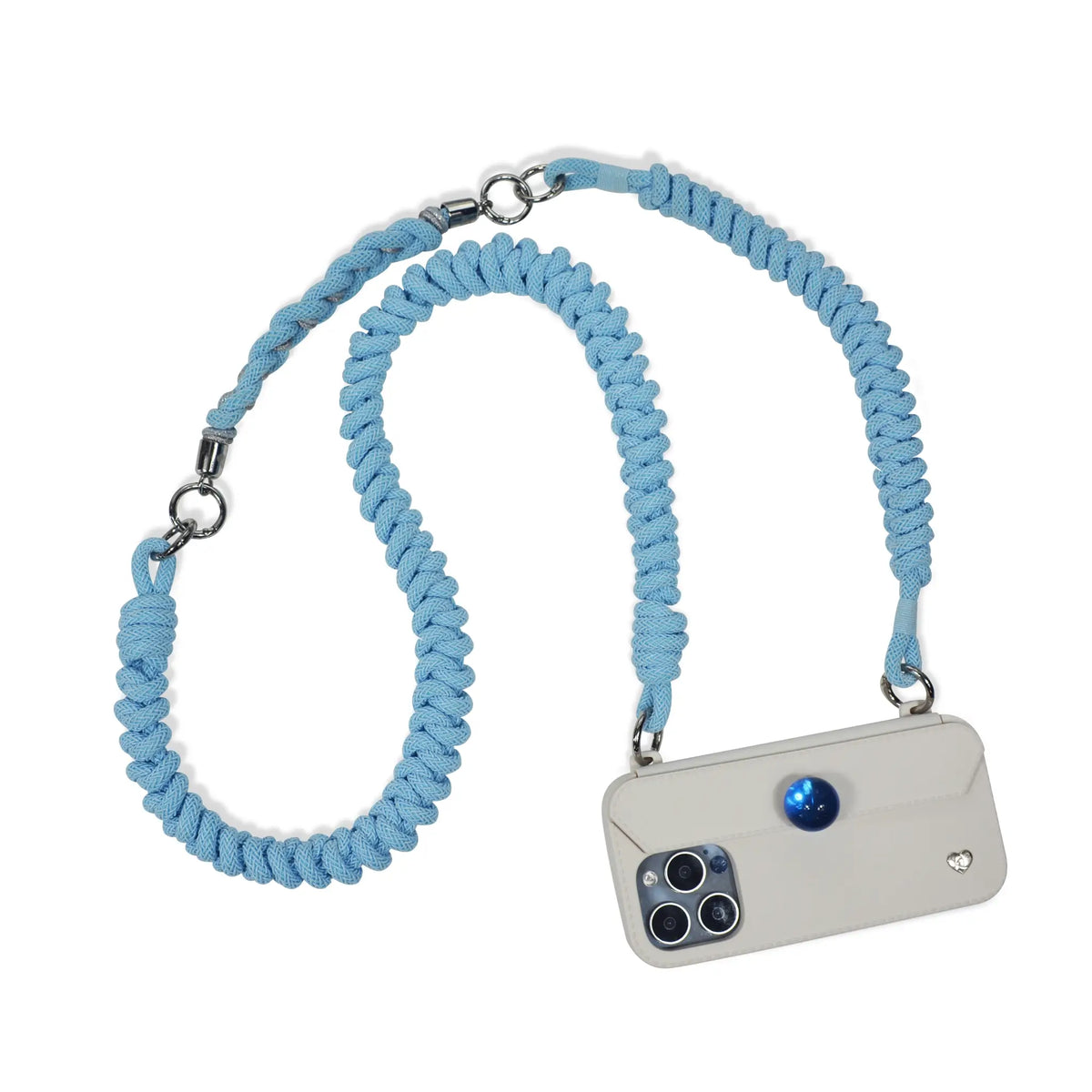 Complete peacock blue strap set connected to FABULOVE case via dual clasps