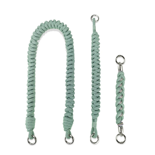 Hand-Braided Flexi Strap – Shoulder/Wristlet/Handle Set- Mint Green