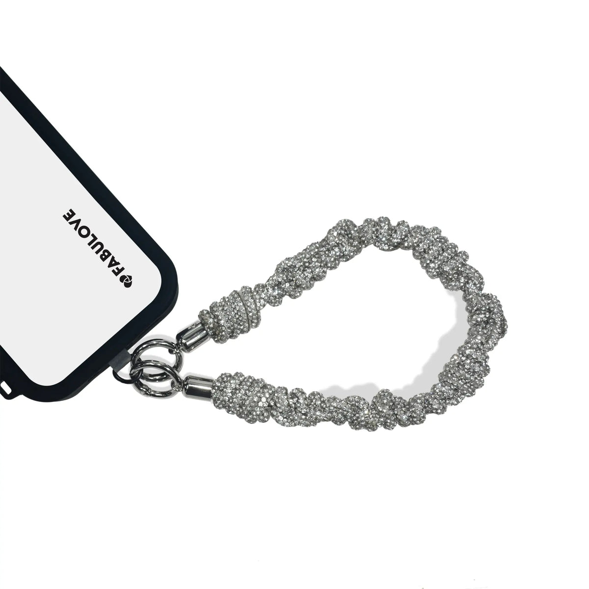 Hand-Braided Crystal Wrislet Strap - Silver