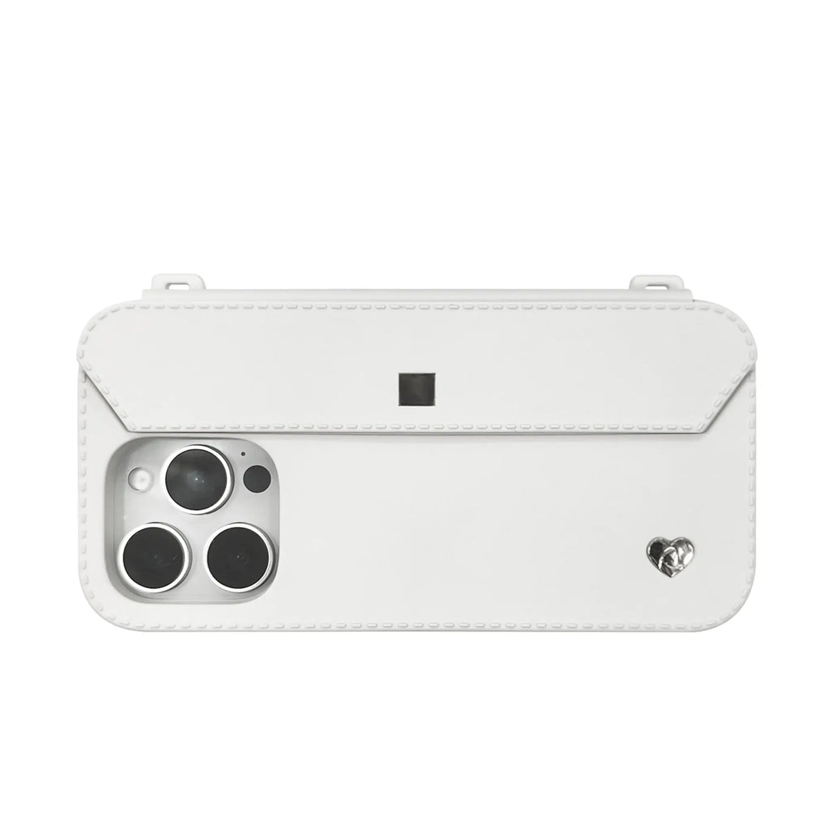 Max style: Contemporary white iPhone 16 Pro Max case with silver accents and triple-lens protection