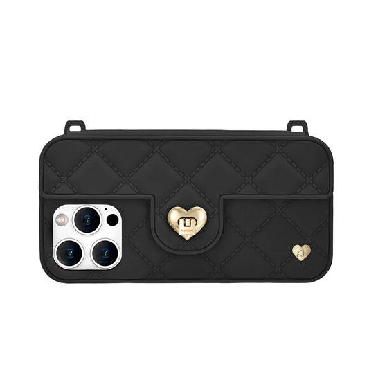 Purse Case: Card Compartment, iPhone 13-15, Black | SOL