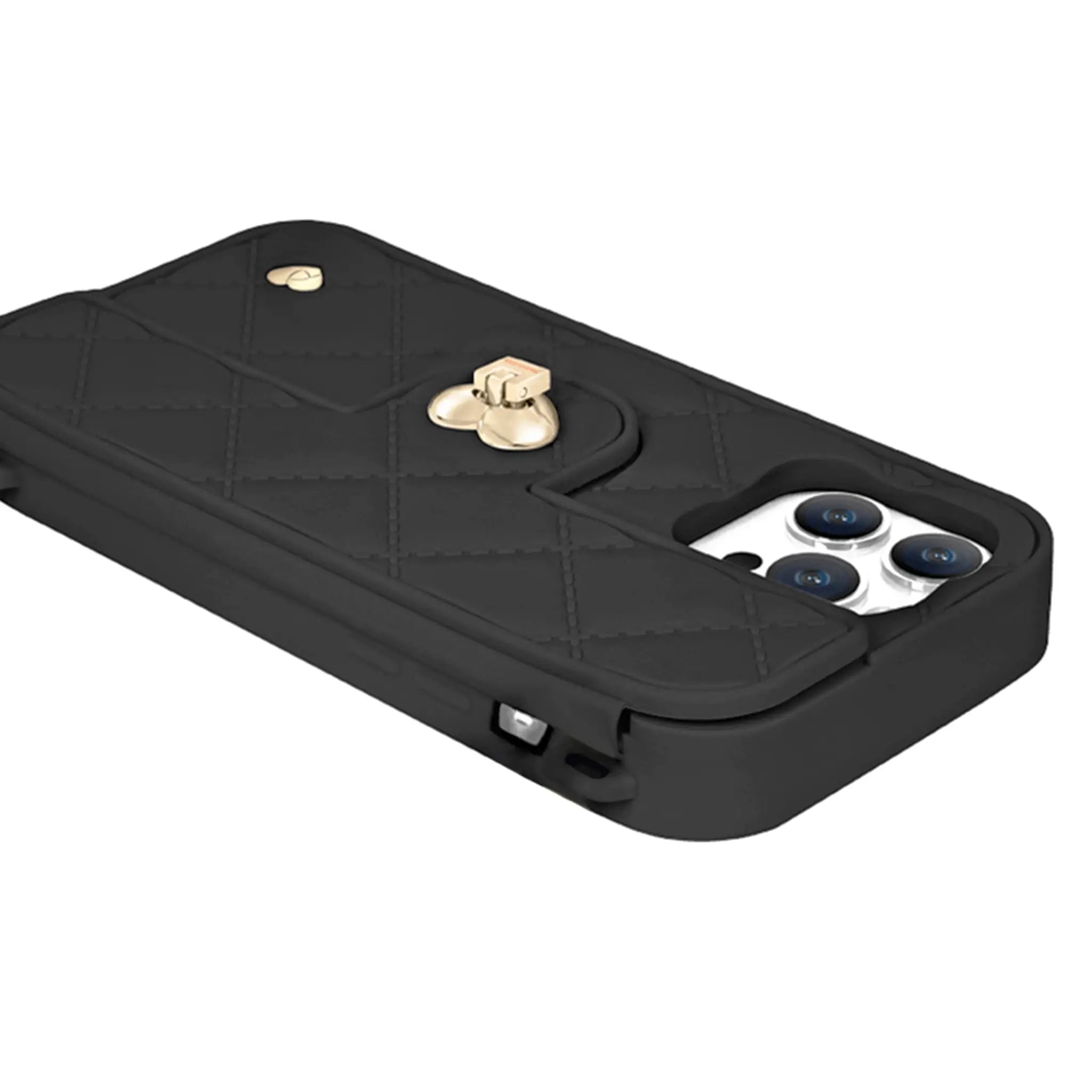 Purse Case: Card Compartment, iPhone 13-15, Black | SOL