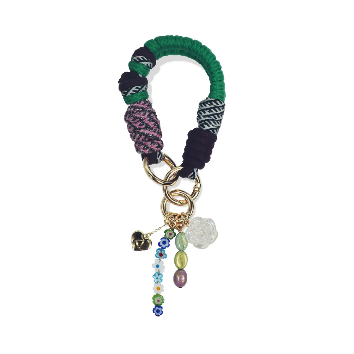 Spica handle in hand-braided TENCEL™ hanging with charm details