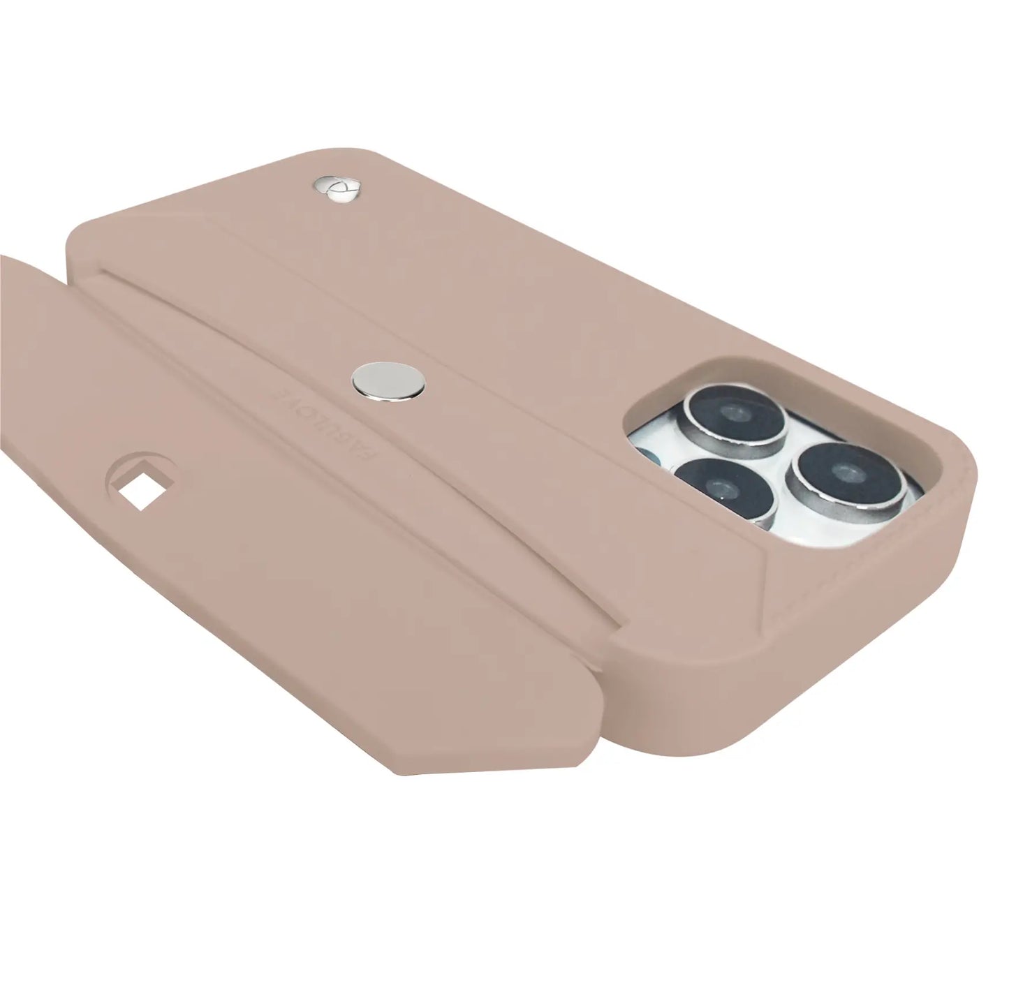 iPhone 16 Purse Case with Silver Accents - Nude | Stylebase