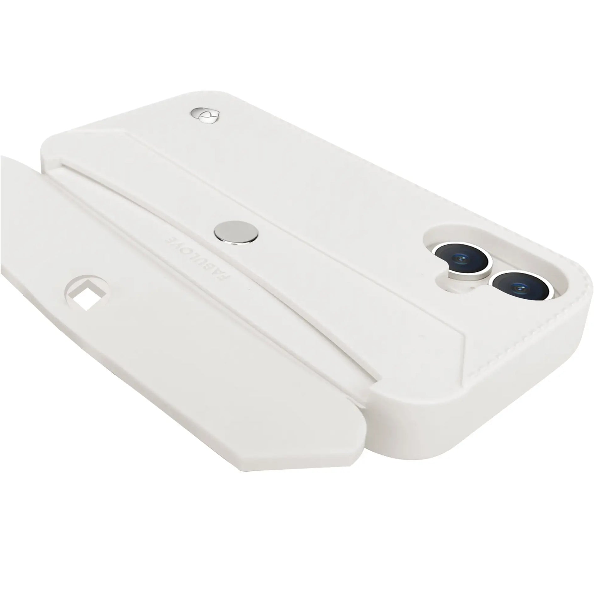 Open ID card slot on sustainable iPhone 16 Pro case with silver details